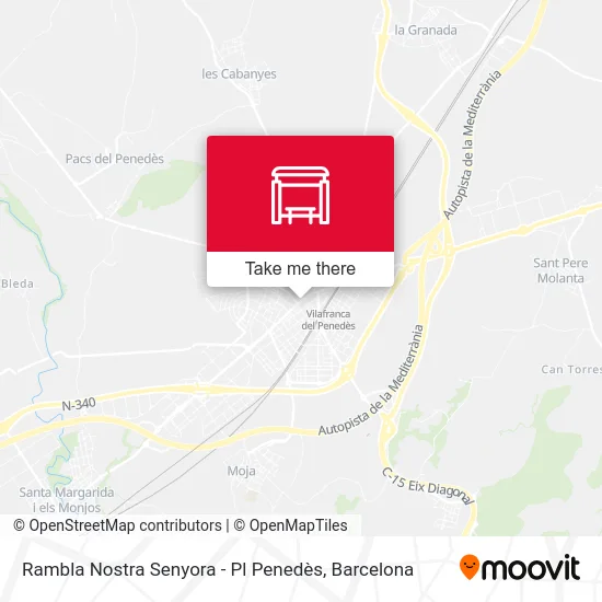 Rambla Nostra Senyora - Pl Penedès map