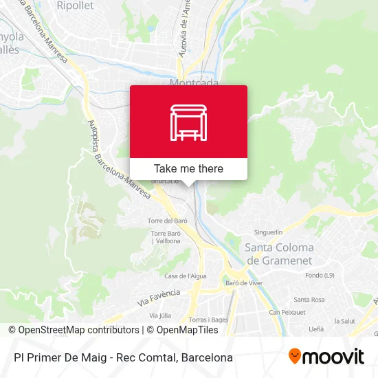 Pl Primer De Maig - Rec Comtal map