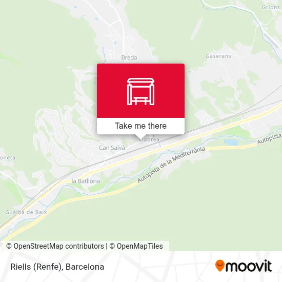 Riells (Renfe) map