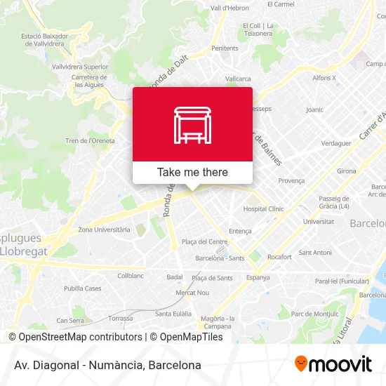 Av. Diagonal - Numància map