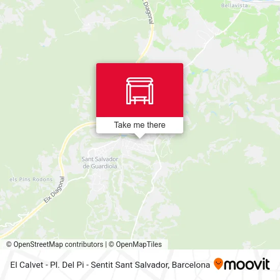 El Calvet - Pl. Del Pi - Sentit Sant Salvador map