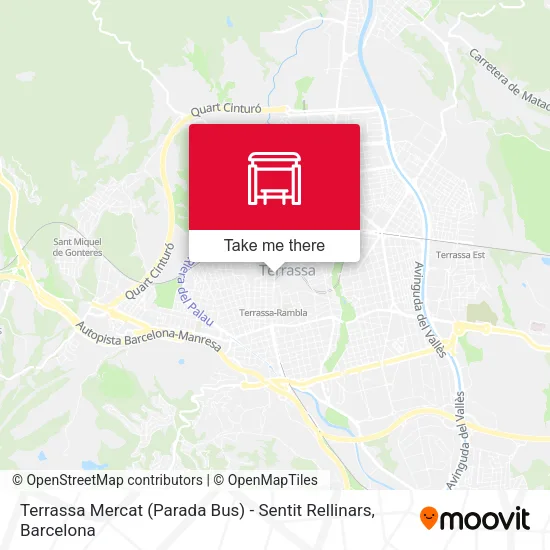 mapa Terrassa Mercat (Parada Bus) - Sentit Rellinars