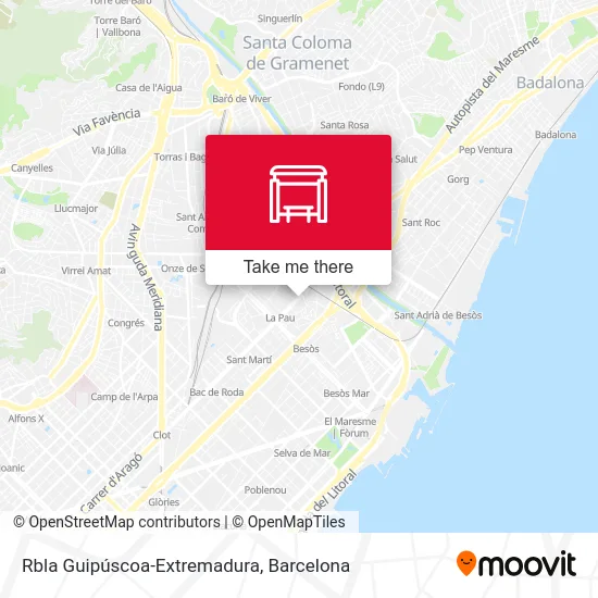 Rbla Guipúscoa-Extremadura map