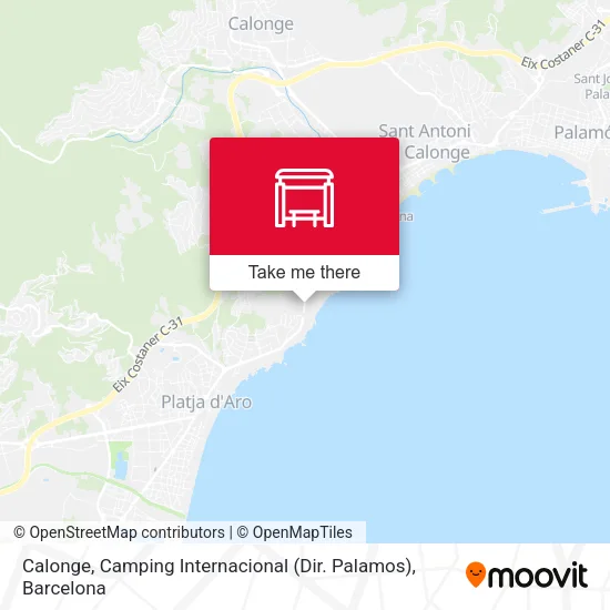 Calonge, Camping Internacional (Dir. Palamos) map