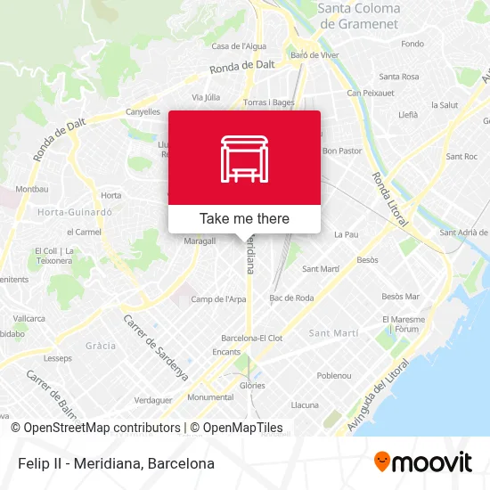 Felip II - Meridiana map