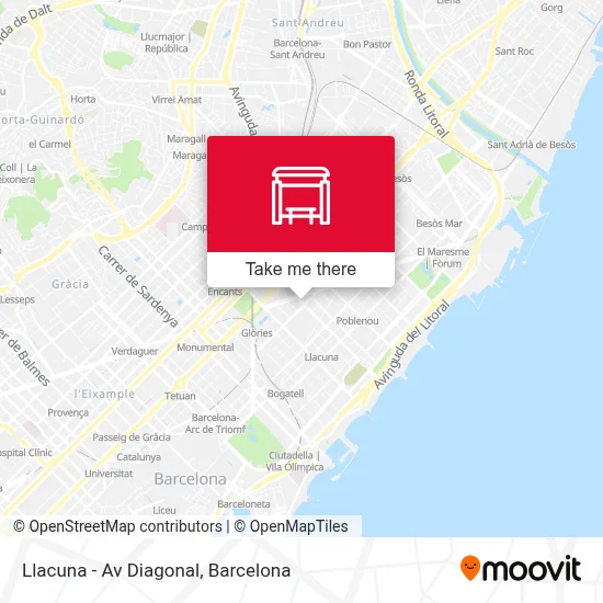 Llacuna - Av Diagonal map