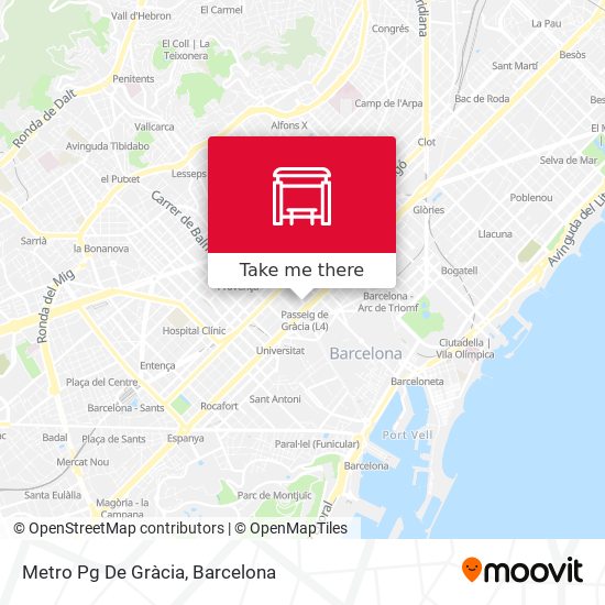 Metro Pg De Gràcia map