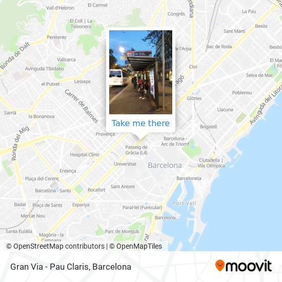 Gran Via - Pau Claris map