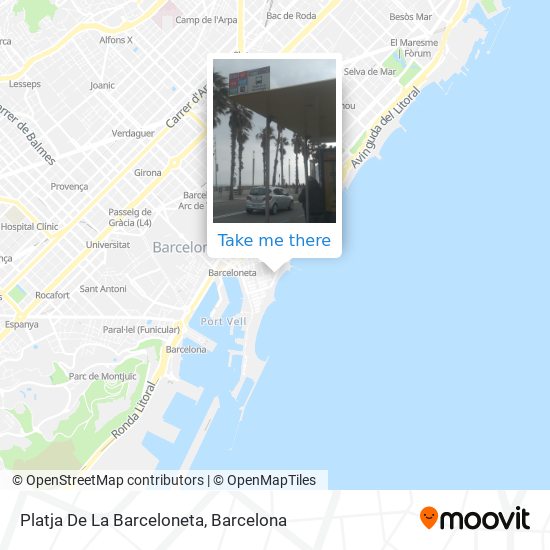 mapa Platja De La Barceloneta
