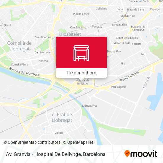 Av. Granvia - Hospital De Bellvitge map