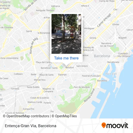 Entença-Gran Via map