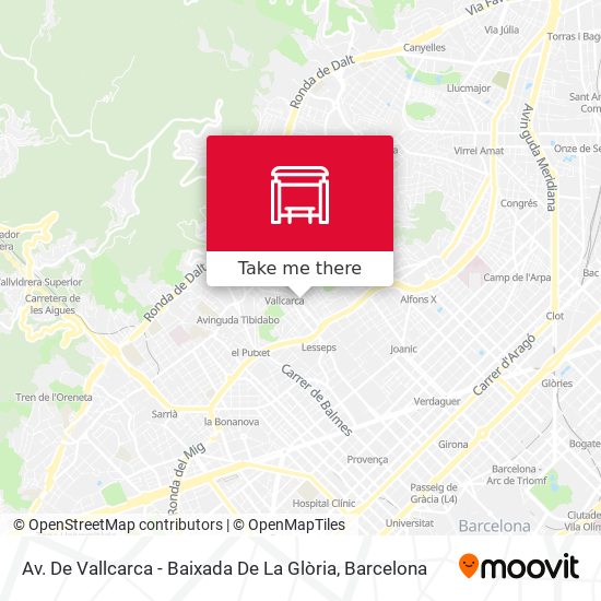 Av. De Vallcarca - Baixada De La Glòria map