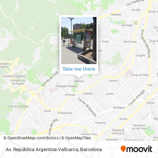 Av. República Argentina-Vallcarca map