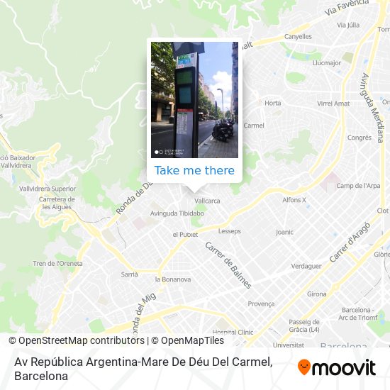 mapa Av República Argentina-Mare De Déu Del Carmel