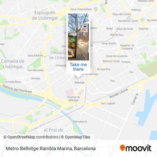 mapa Metro Bellvitge Rambla Marina