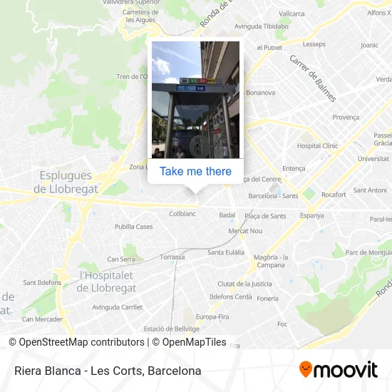 Riera Blanca - Les Corts map