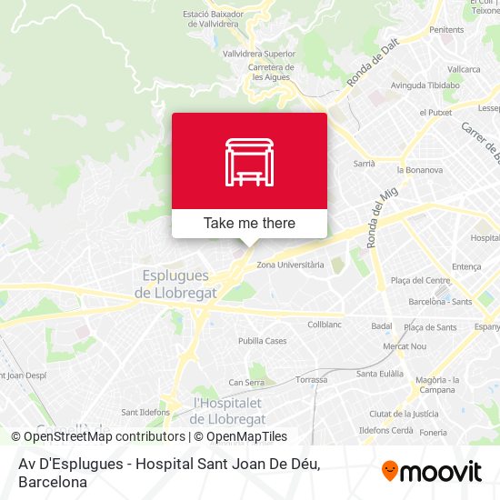 Av D'Esplugues - Hospital Sant Joan De Déu map
