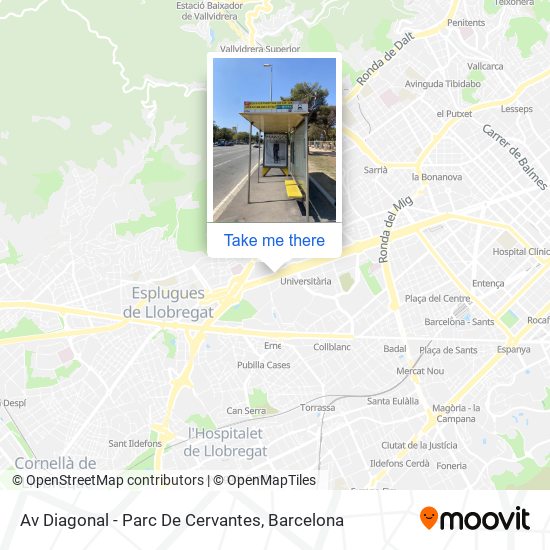 Av Diagonal - Parc De Cervantes map