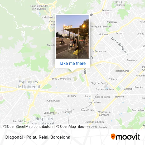 Diagonal - Palau Reial map