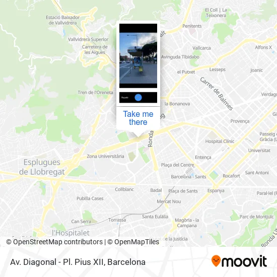 mapa Av. Diagonal - Pl. Pius XII