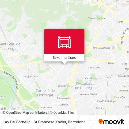 Av De Cornellà - St Francesc Xavier map