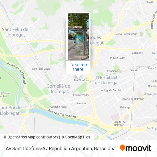 Av Sant Ildefons-Av República Argentina map