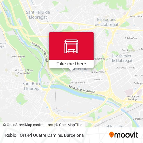 Rubió I Ors-Pl Quatre Camins map