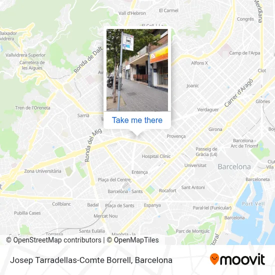 Josep Tarradellas-Comte Borrell map