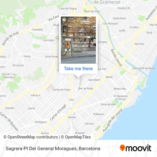 Sagrera-Pl Del General Moragues map