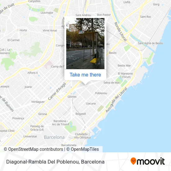 Diagonal-Rambla Del Poblenou map