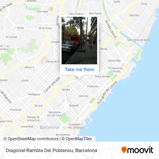 Diagonal-Rambla Del Poblenou map
