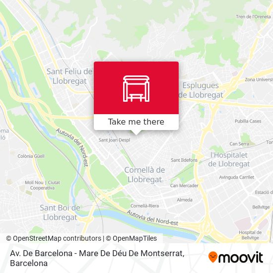 Av. De Barcelona - Mare De Déu De Montserrat map