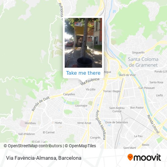 mapa Via Favència-Almansa