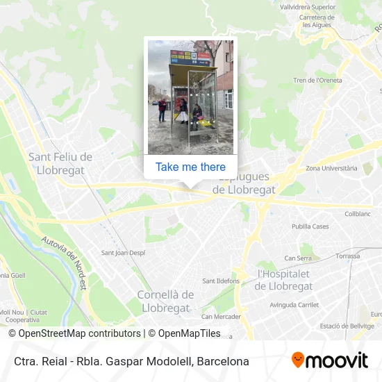 Ctra. Reial - Rbla. Gaspar Modolell map