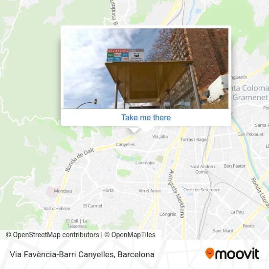 Via Favència-Barri Canyelles map