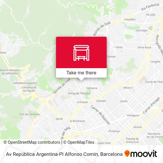 Av República Argentina-Pl Alfonso Comín map