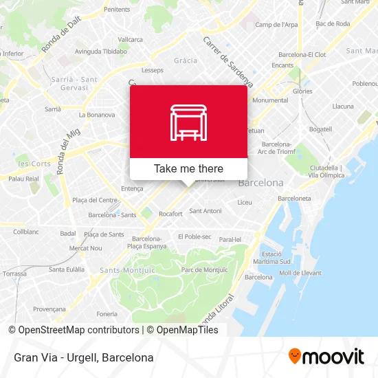 Gran Via - Urgell map