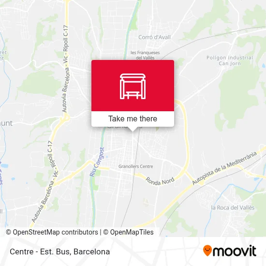 mapa Centre - Est. Bus