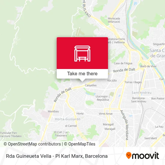 Rda Guineueta Vella - Pl Karl Marx map
