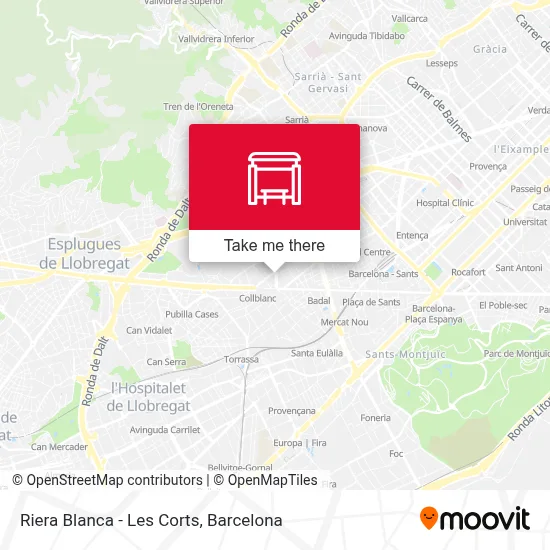 Riera Blanca - Les Corts map