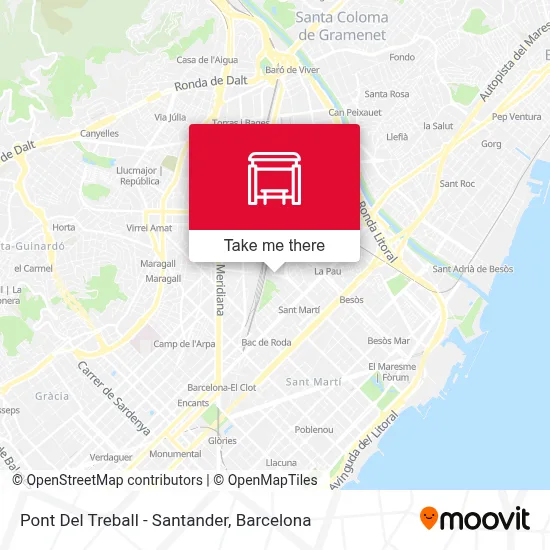 Pont Del Treball - Santander map
