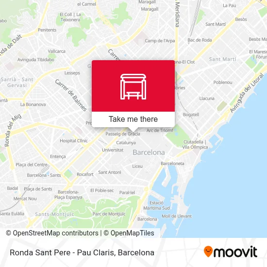 Ronda Sant Pere - Pau Claris map