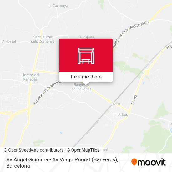 Av Àngel Guimerà - Av Verge Priorat (Banyeres) map
