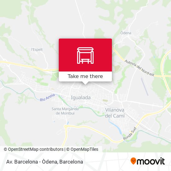 Av. Barcelona - Òdena map