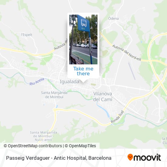 mapa Passeig Verdaguer - Antic Hospital