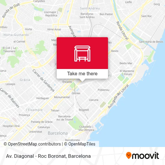 Av. Diagonal - Roc Boronat map