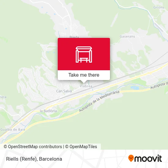 Riells (Renfe) map