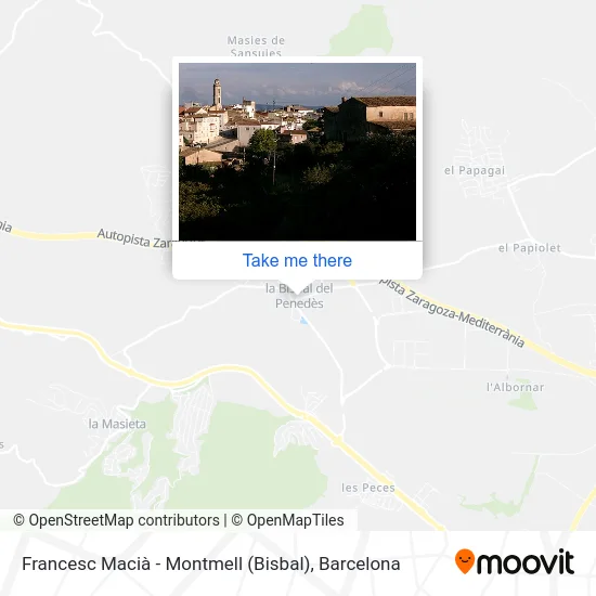 mapa Francesc Macià - Montmell (Bisbal)