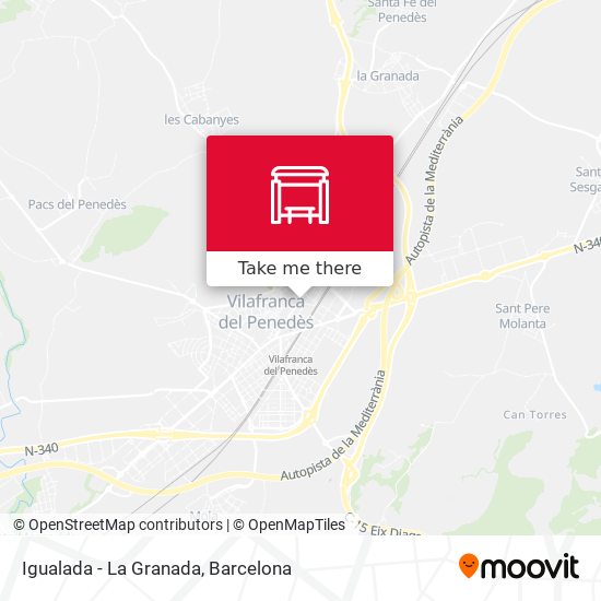 mapa Igualada - La Granada