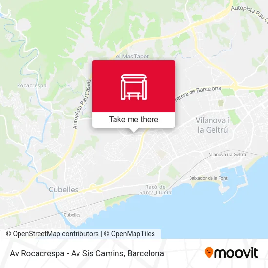 Av Rocacrespa - Av Sis Camins map